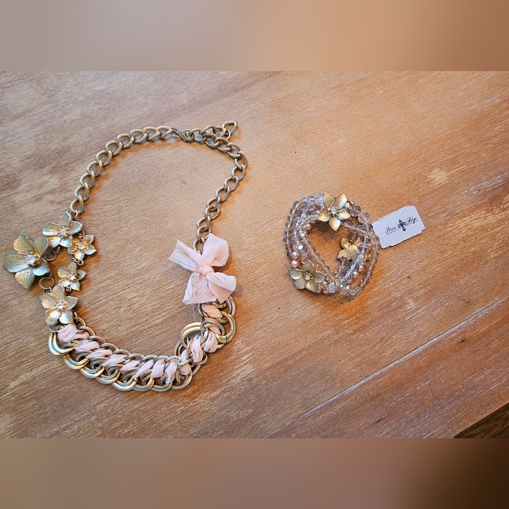 Chucky Floral Necklace with Matching multi stand Bracelet Y2K Stein Blye